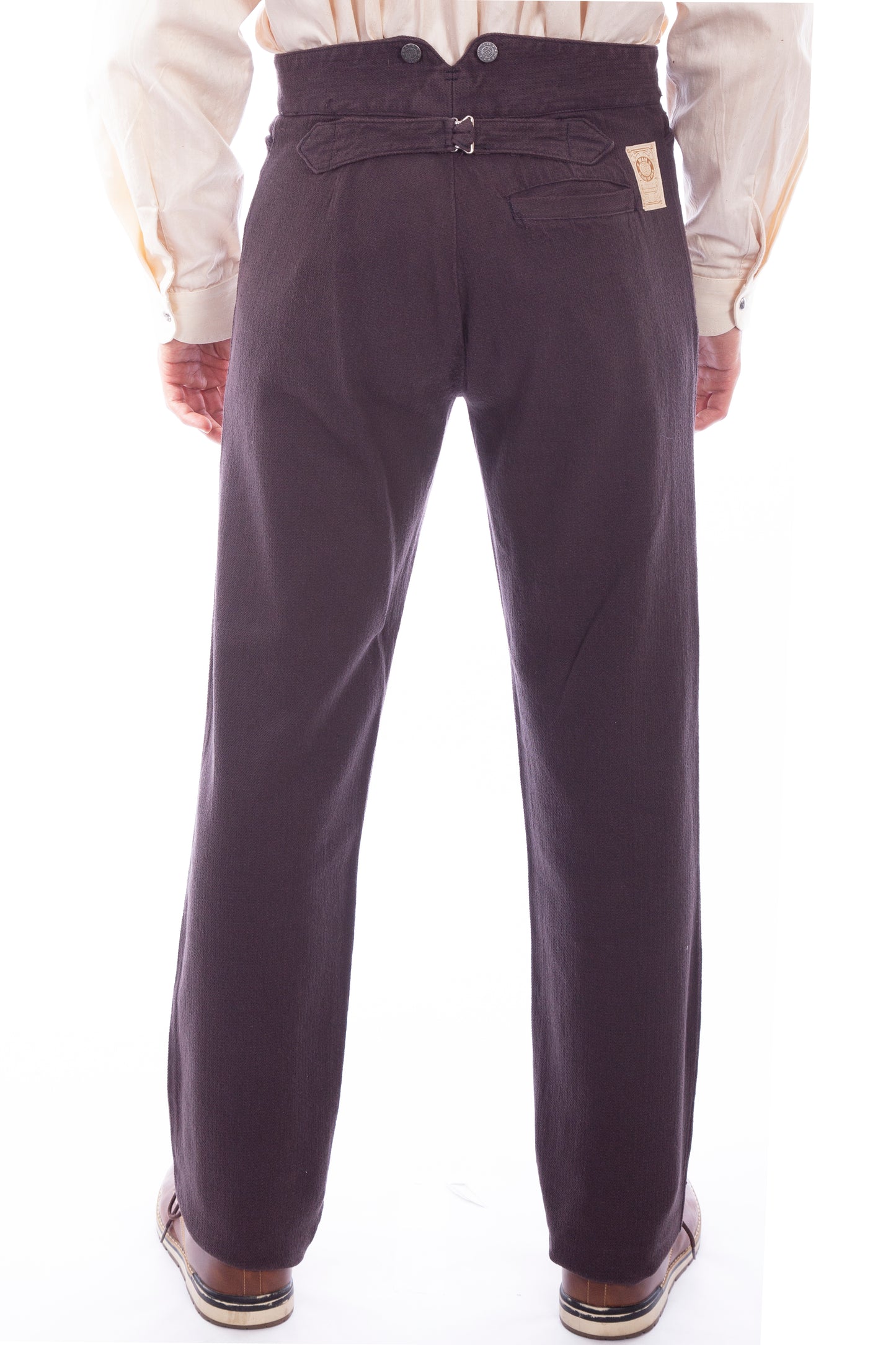 Scully Men's Wahmaker Raised Dobby Stripe Tall Pants in Walnut