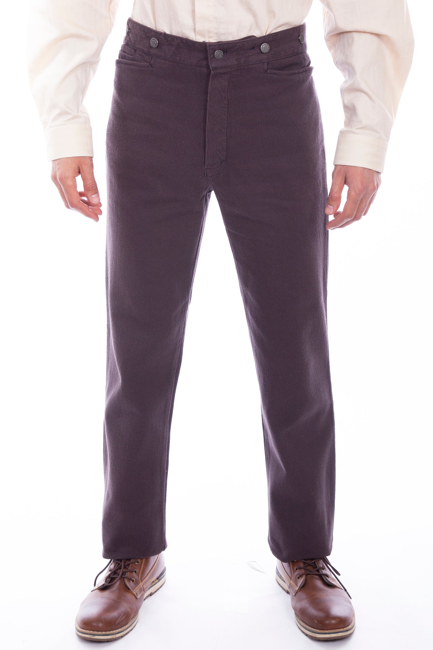 Scully Men's Wahmaker Raised Dobby Stripe Tall Pants in Walnut