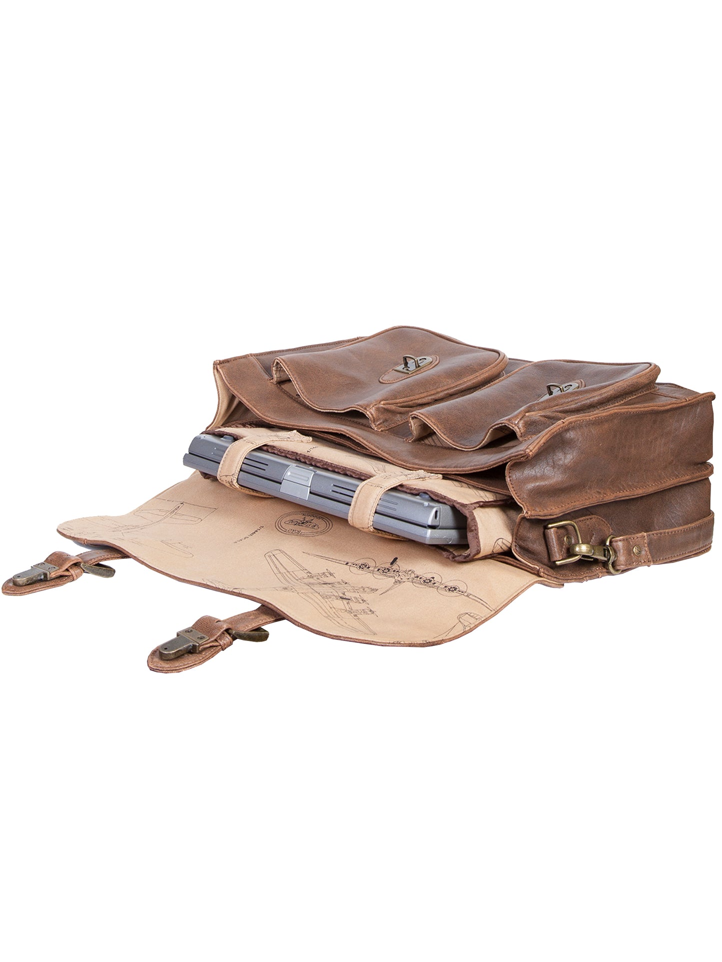 Scully Men's Classic School Bag in Antique Walnut Brown