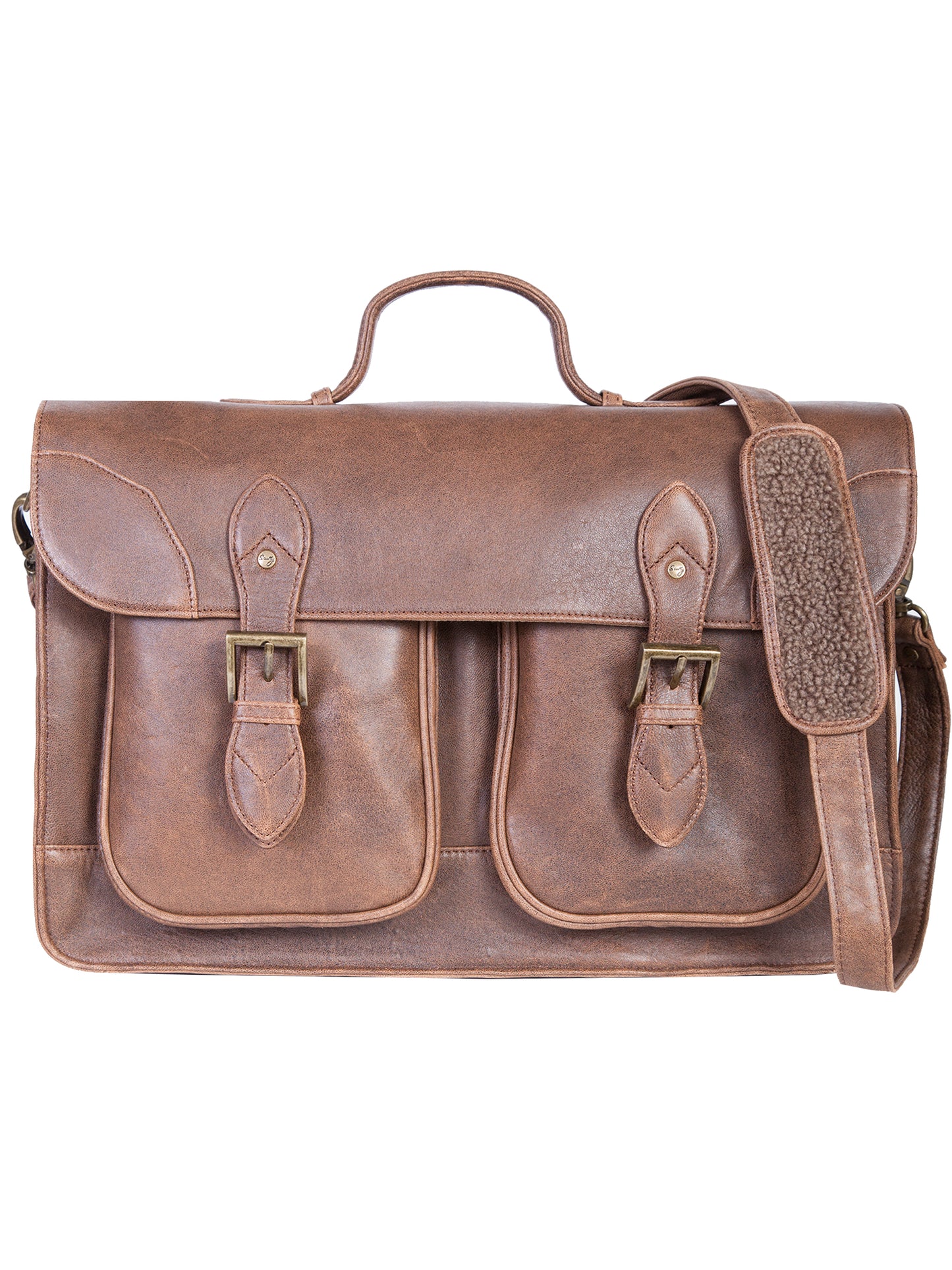 Scully Men's Classic School Bag in Antique Walnut Brown