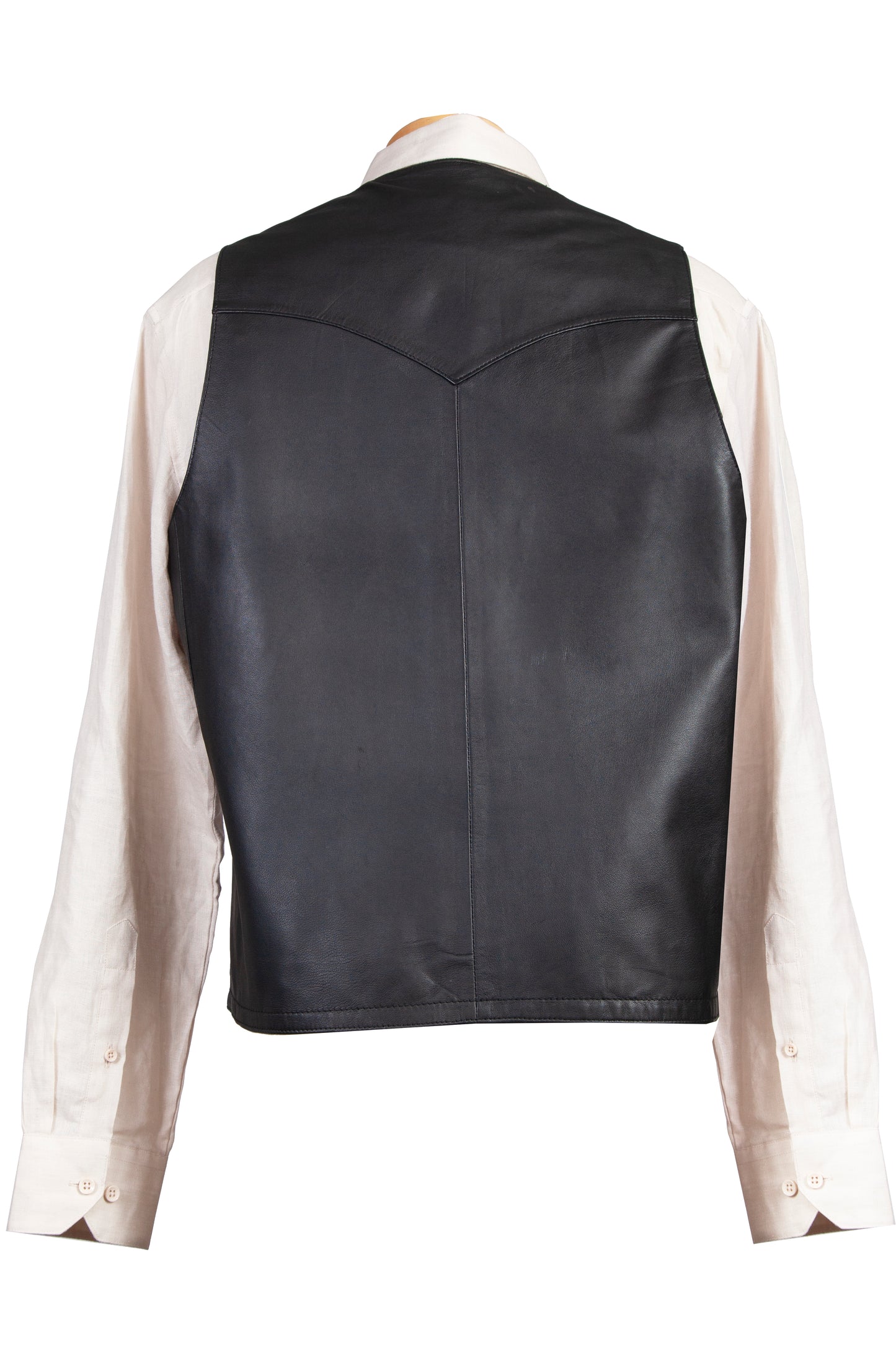 Scully Men's Lamb With Ostrich Trim Vest in Black