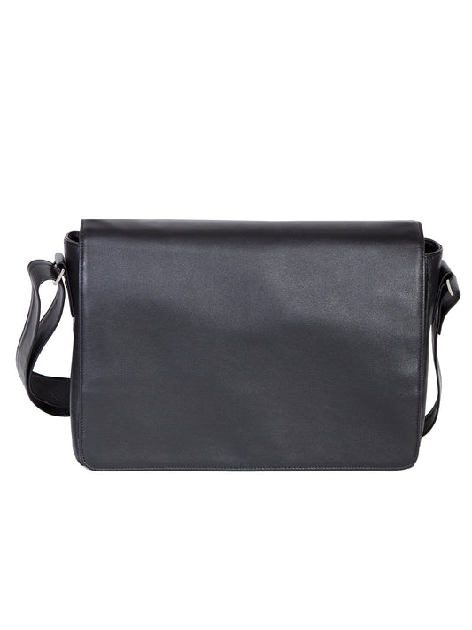Scully Women's Leather Messenger Bag in Black