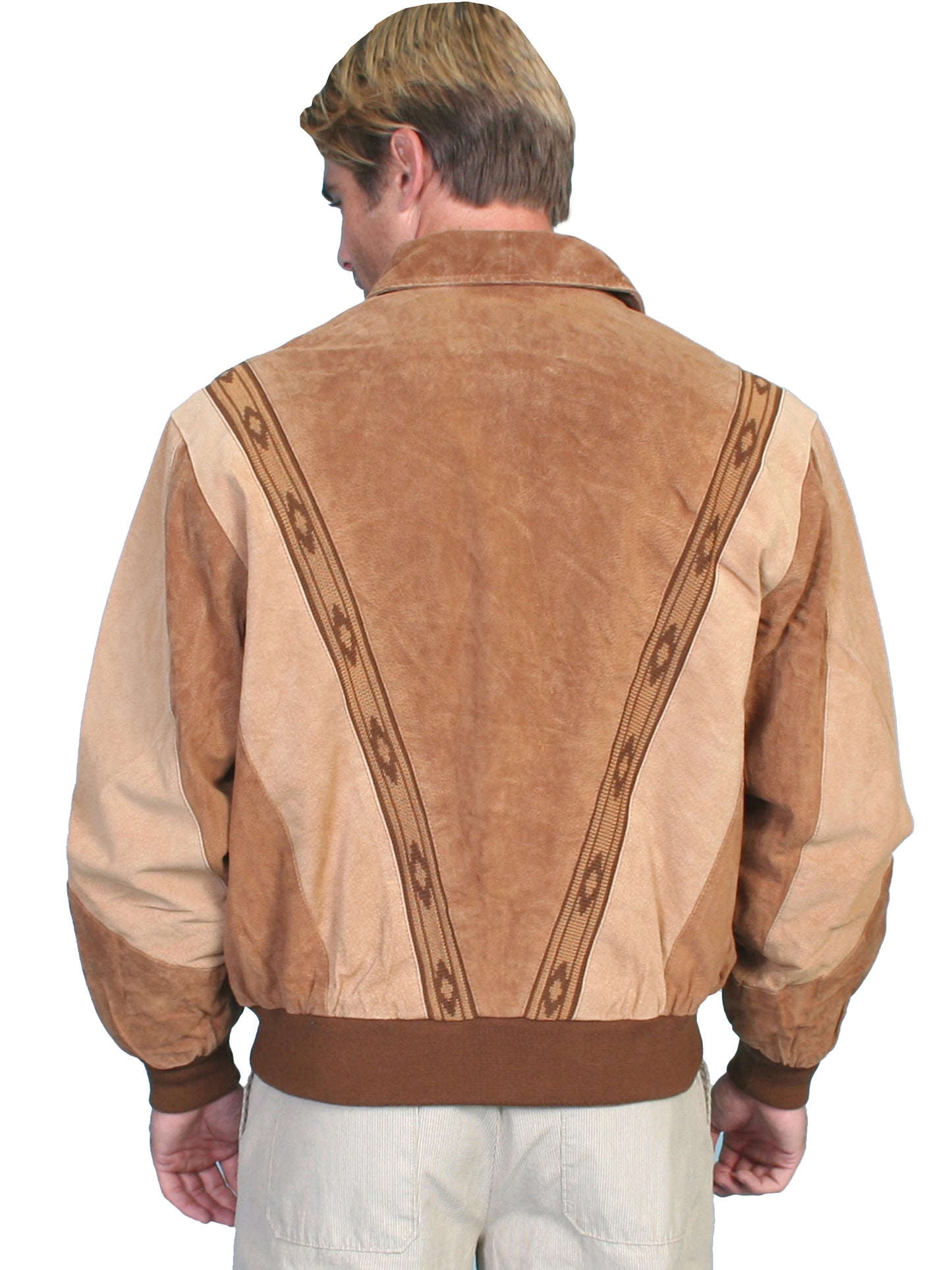 Scully Men's Boar Suede Leather Jacket in Cafe Brown/Camel