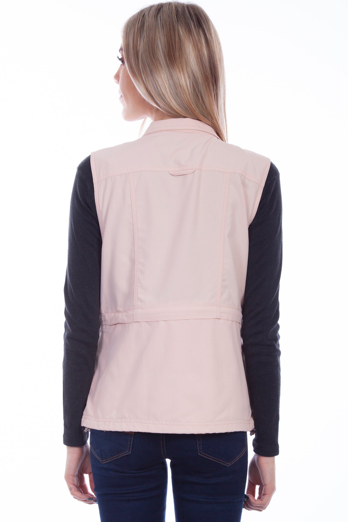 Scully Western Women's Multi Pocket Nylon Vest in Rose