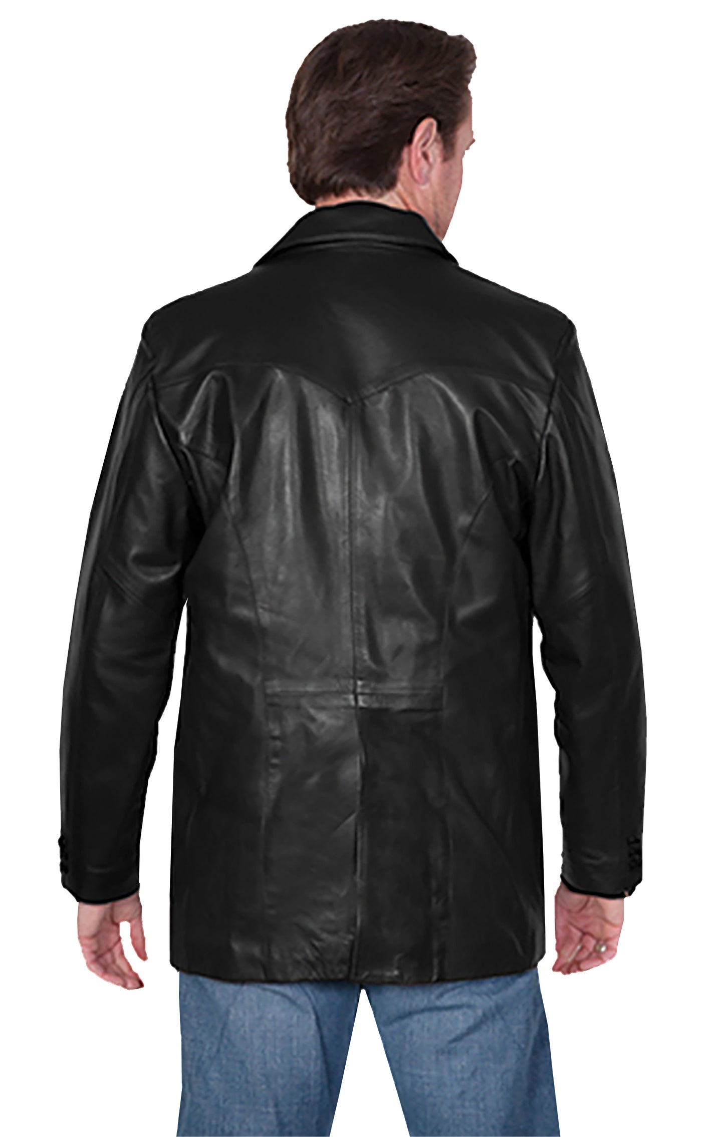 Scully Men's Trimmed Blazer in Black Lamb With Black Ostrich Trim
