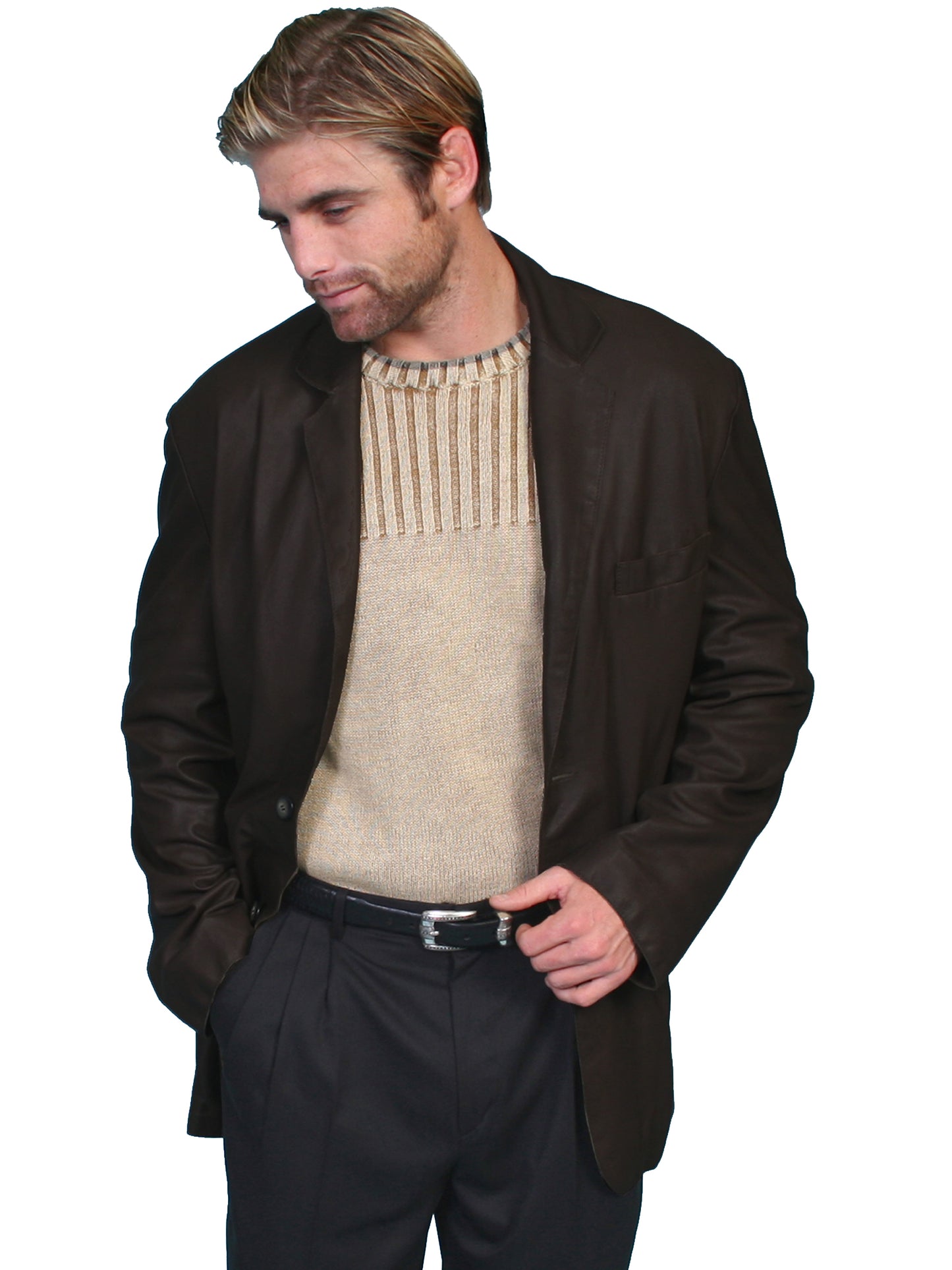 Scully Men's Leather Blazer in Black