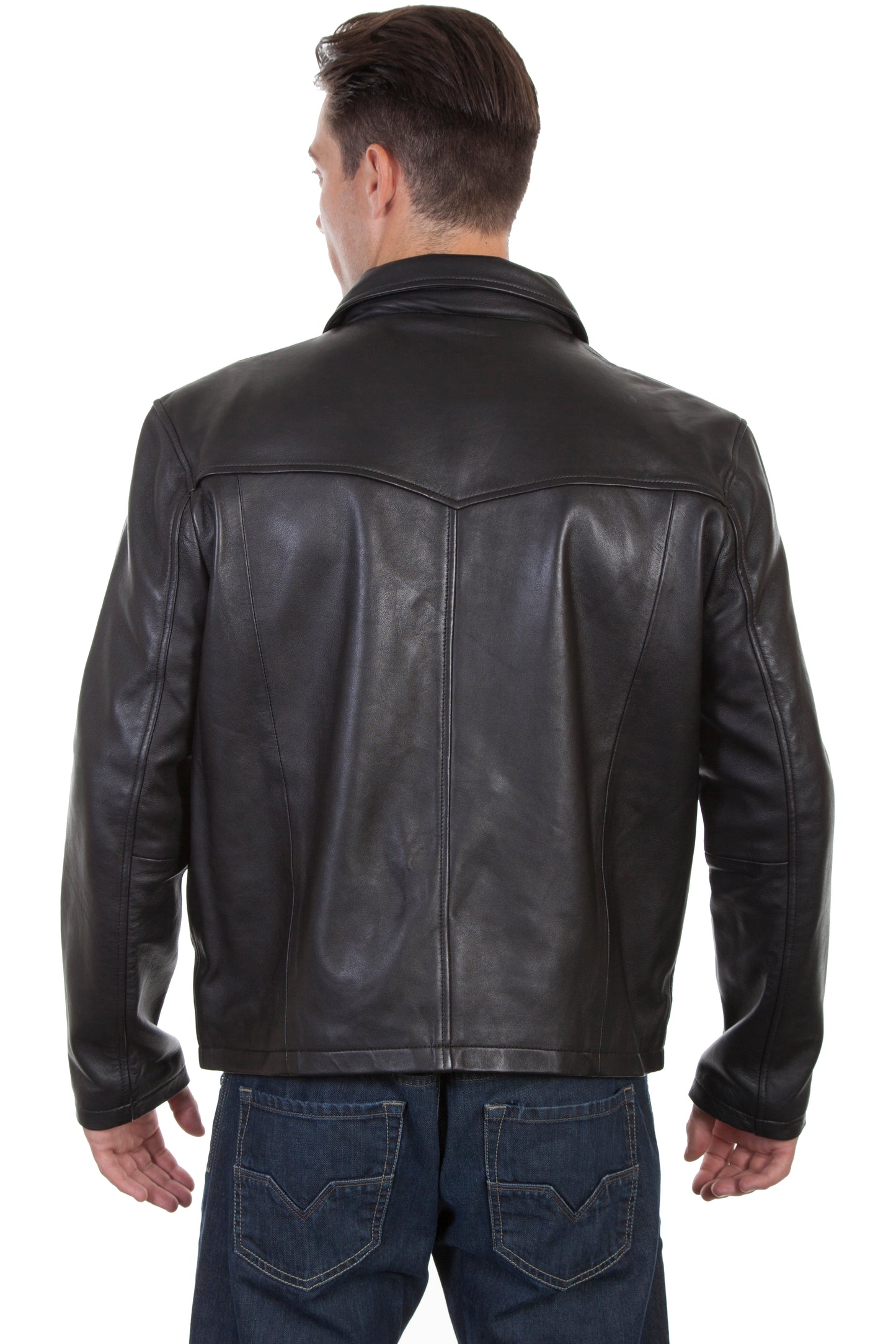 Scully Men's Lamb Leather Soft Touch Jacket in Black