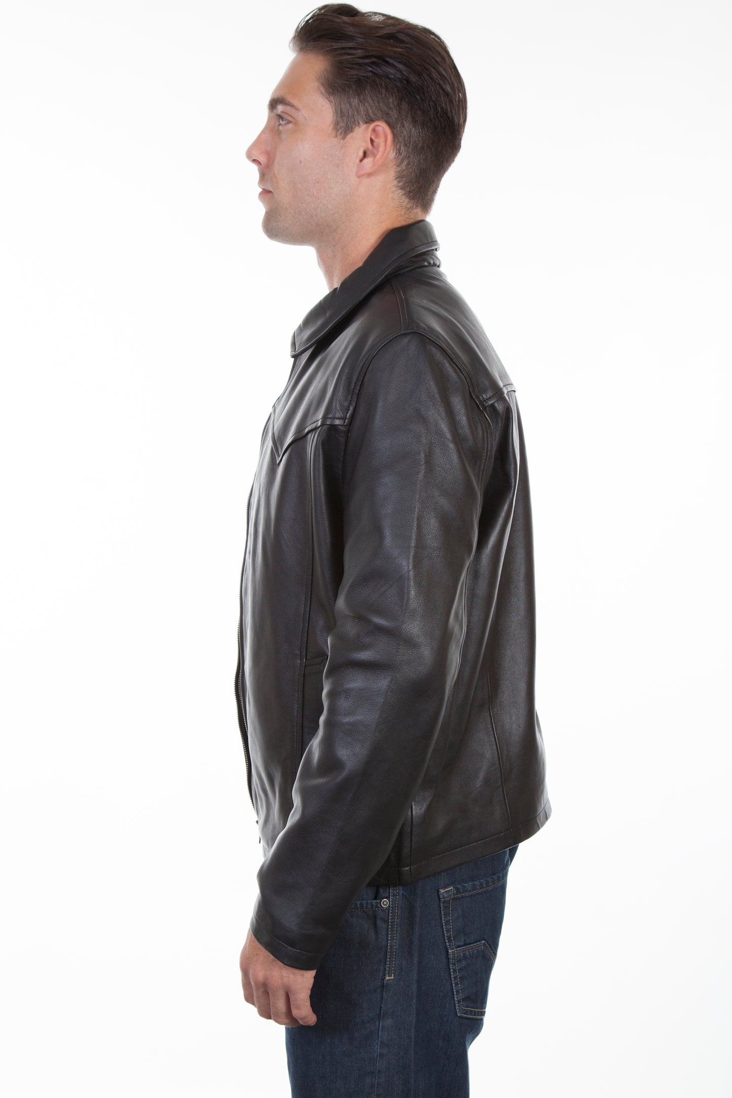 Scully Men's Lamb Leather Soft Touch Jacket in Black