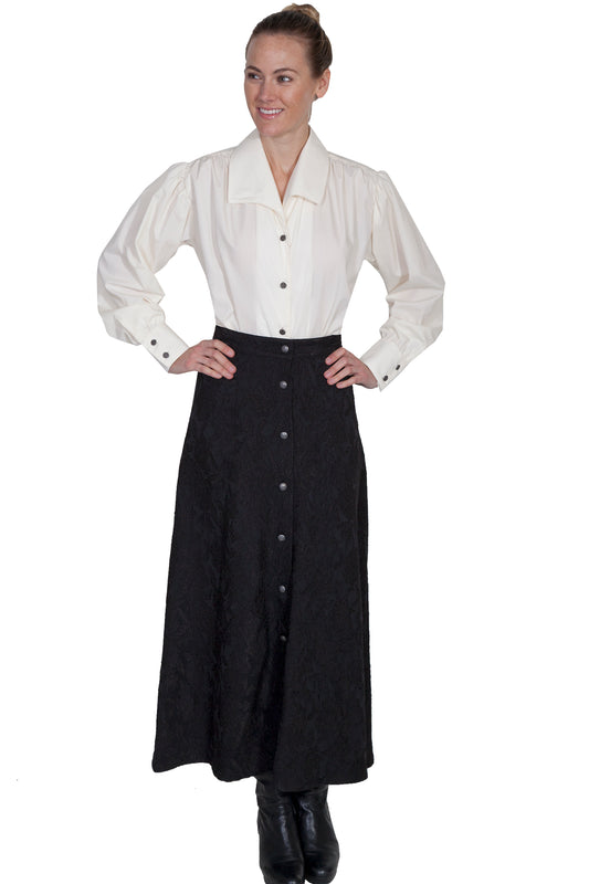 Scully Women's Button Front Skirt in Black