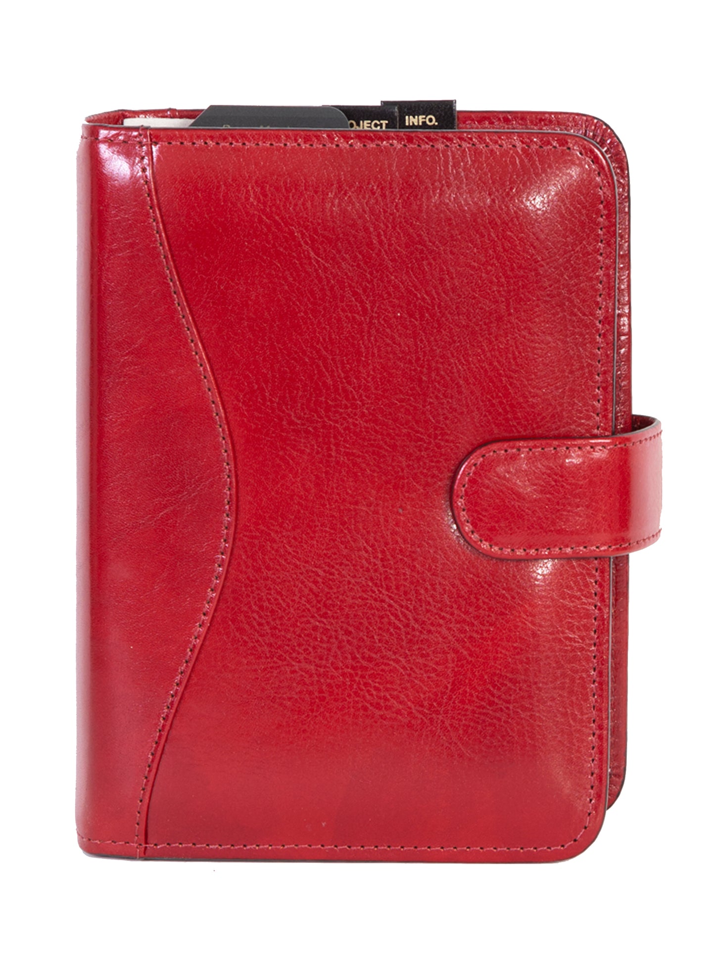 Scully Men's Unisex Leather Tab Weekly Organizer in Red