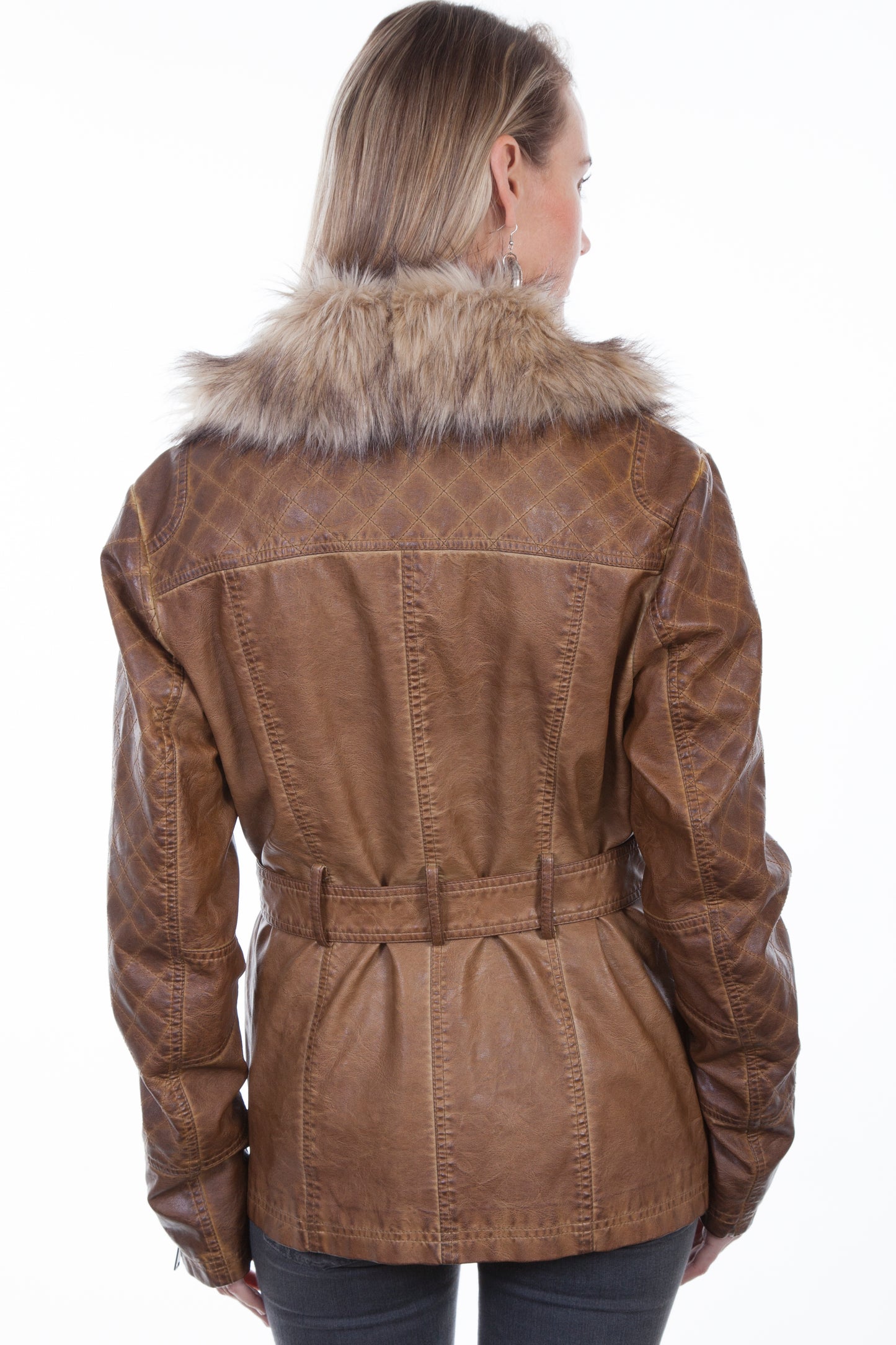 Scully Honey Creek Women's Faux Fur Trim Jacket in Brown