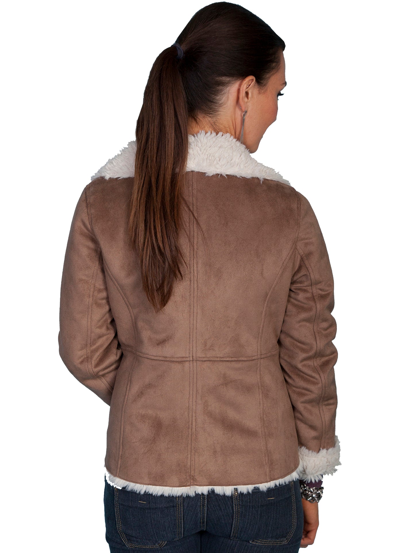 Scully Women's Faux Fur Wrap Jacket in Hazelnut