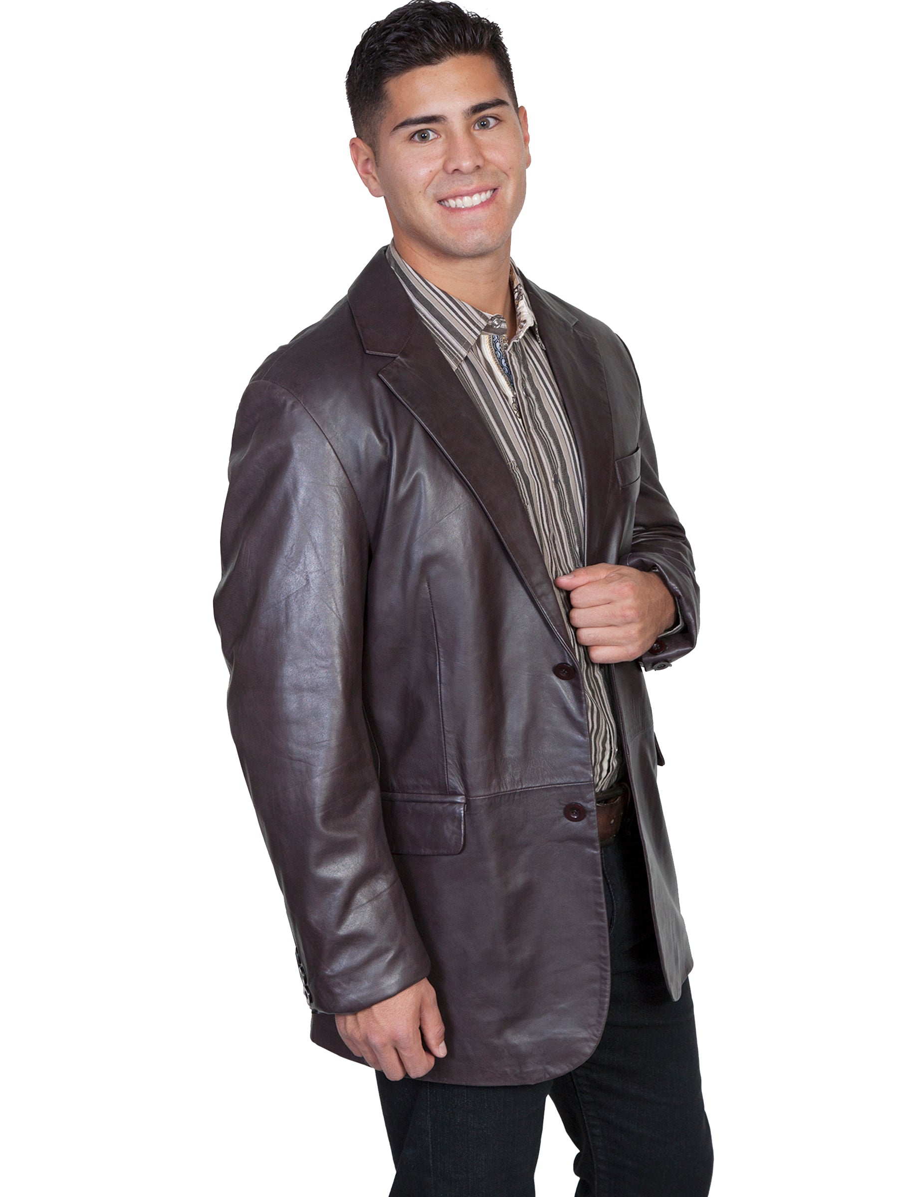 Scully Men's Contemporary Lamb Blazer in Chocolate