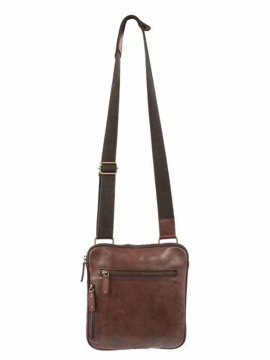 Scully Leather Shoulder Travel Tote in Chocolate