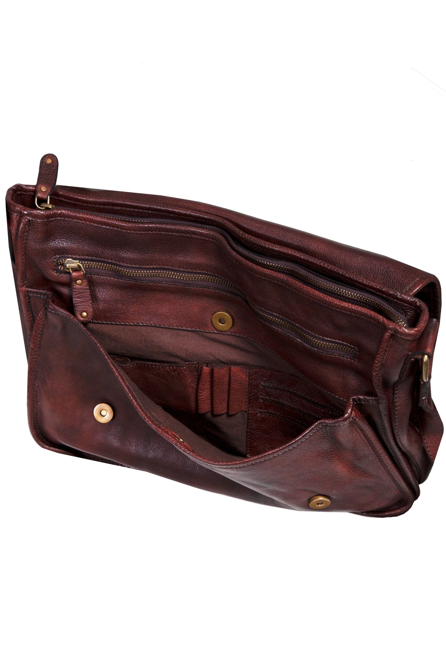 Scully Men's Messenger Brief Bag in Chocolate