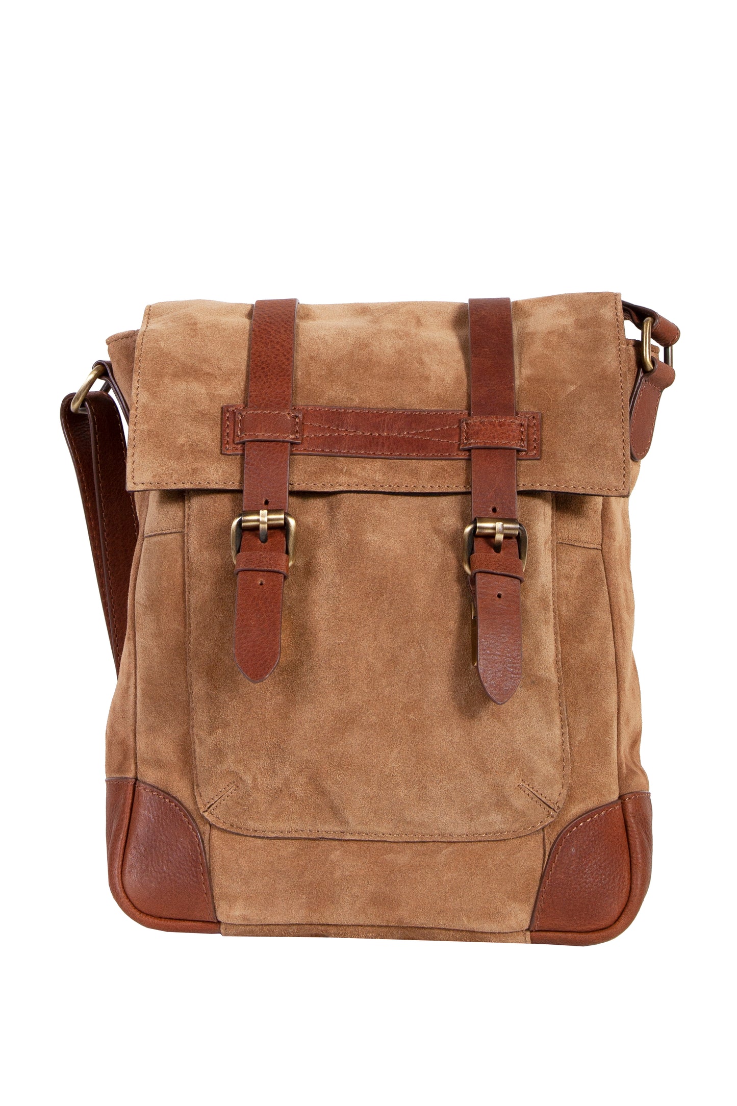Scully Suede Messenger Bag in Brown