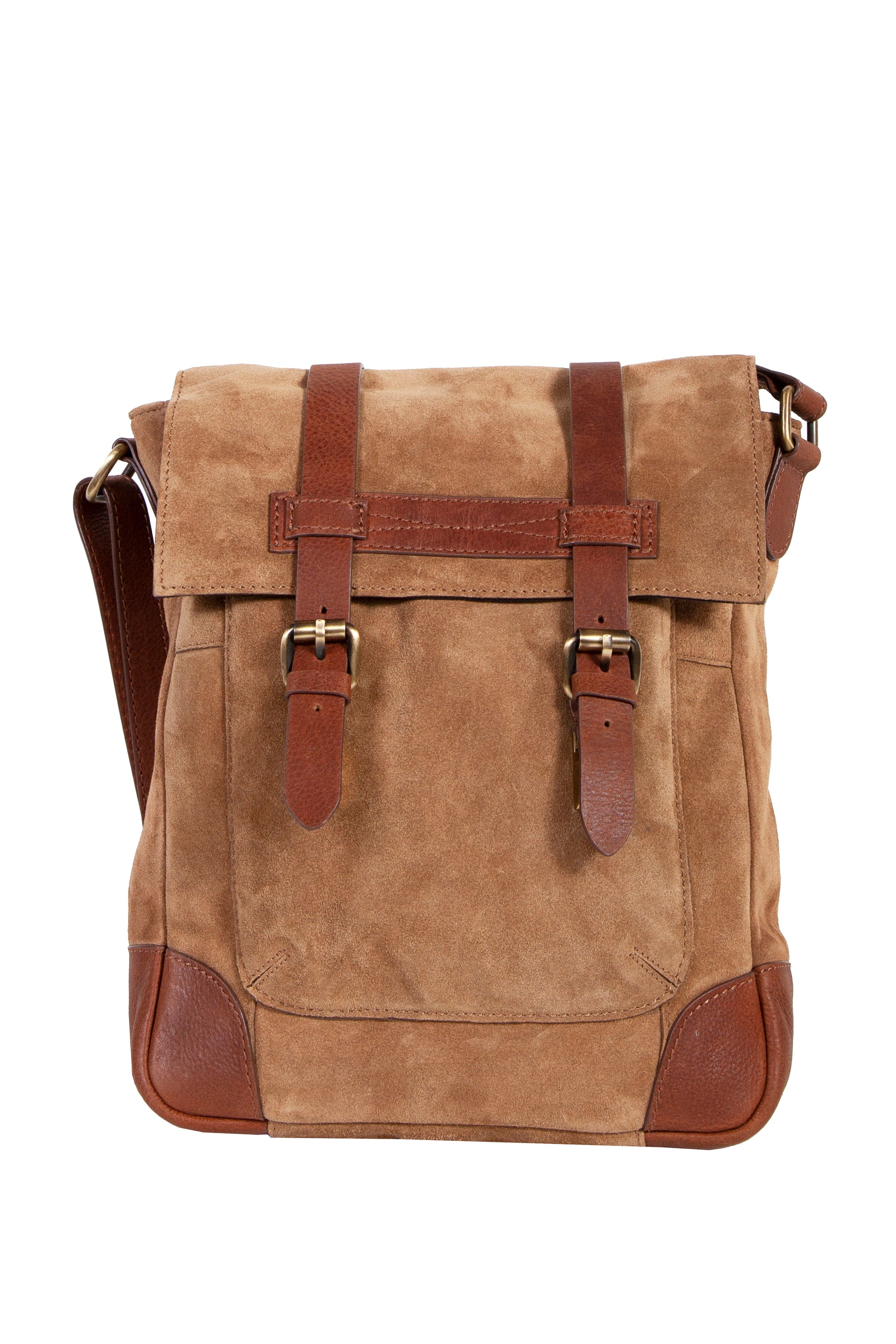 Scully Suede Messenger Bag in Brown