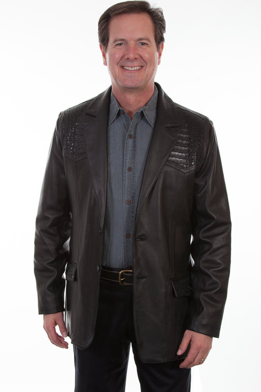 Scully Men's Lambskin Blazer in Black