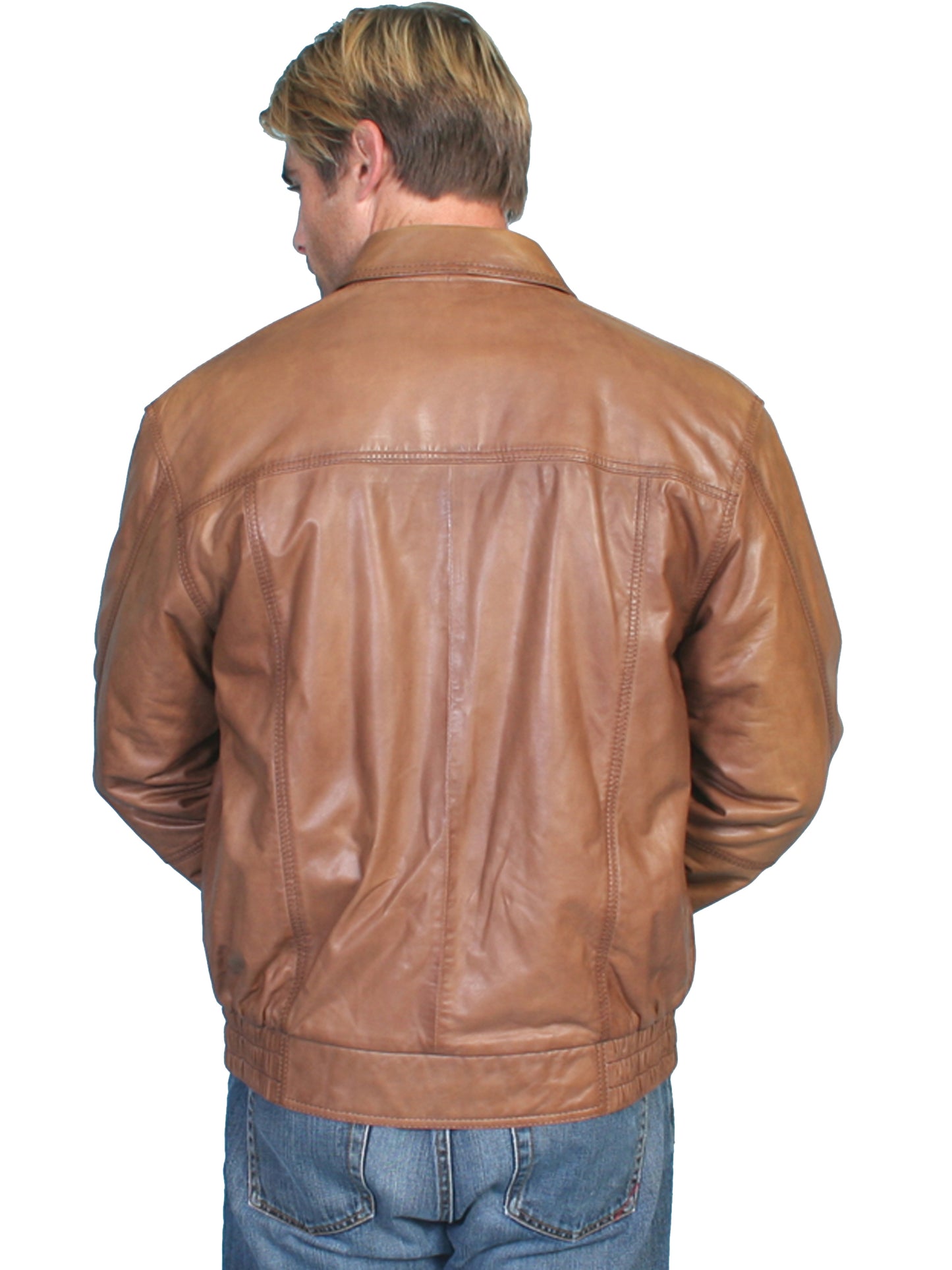 Scully Men's Premium Soft Lambskin Jacket in Cognac