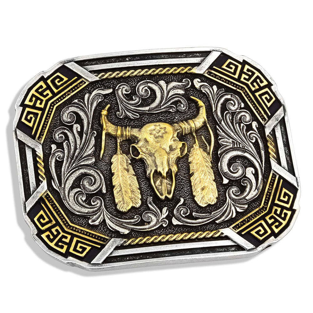 Montana Silversmiths Southwestern Flair Buffalo Skull Attitude Buckle