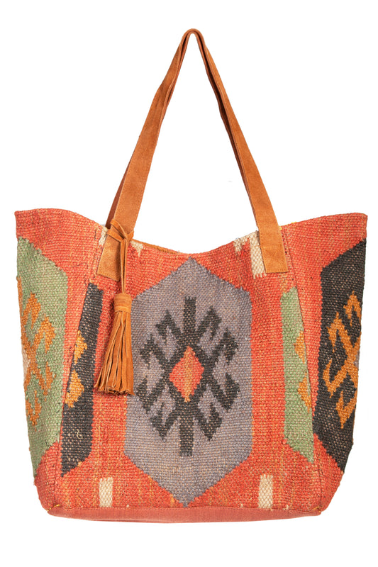 Scully Women's Woven Suede Trim Multicolor Handbag