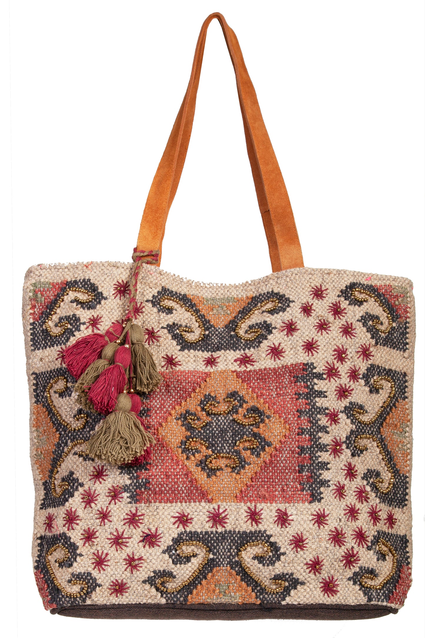 Scully Women's Multicolored Woven Suede Trim Handbag