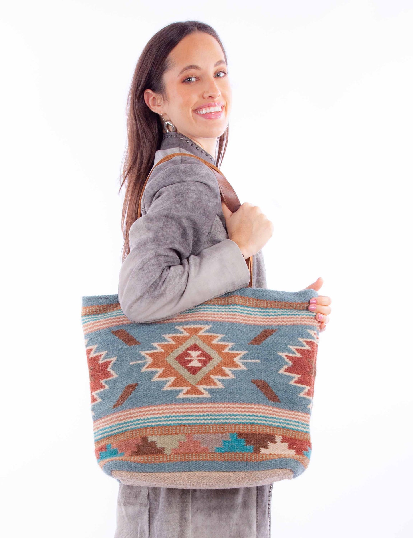 Scully Women's Woven Southwest Tote Handbag