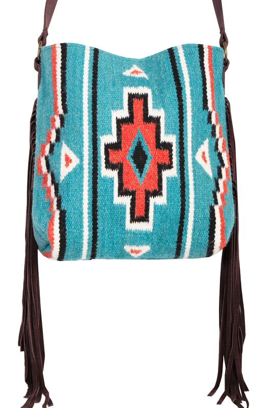 Scully Western Women's South Wool Shoulder Turquoise Handbag