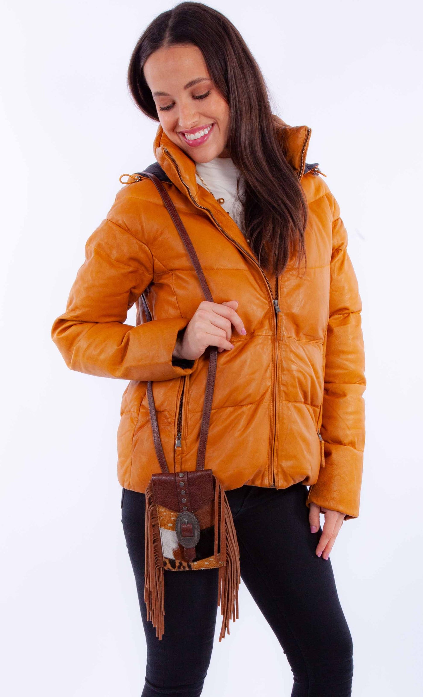 Scully Women's Patchwork Crossbody Bag in Brown