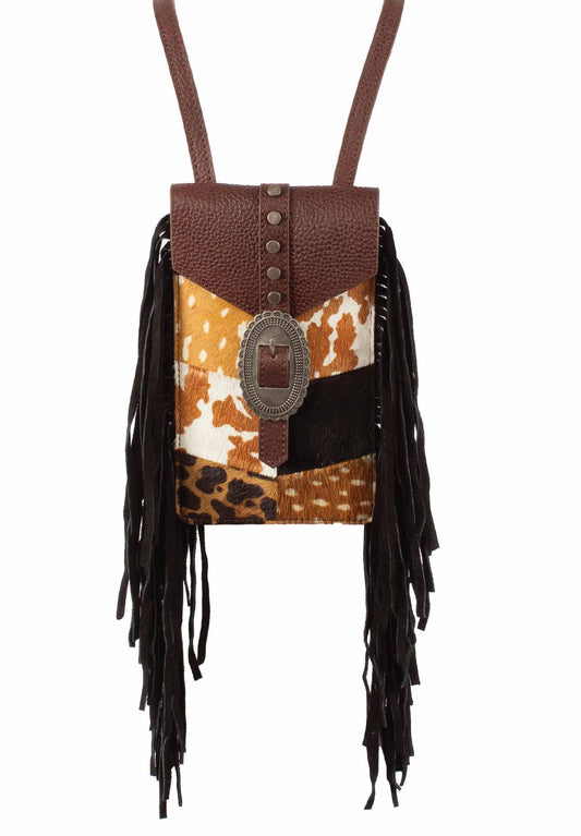 Scully Women's Patchwork Crossbody Bag in Brown