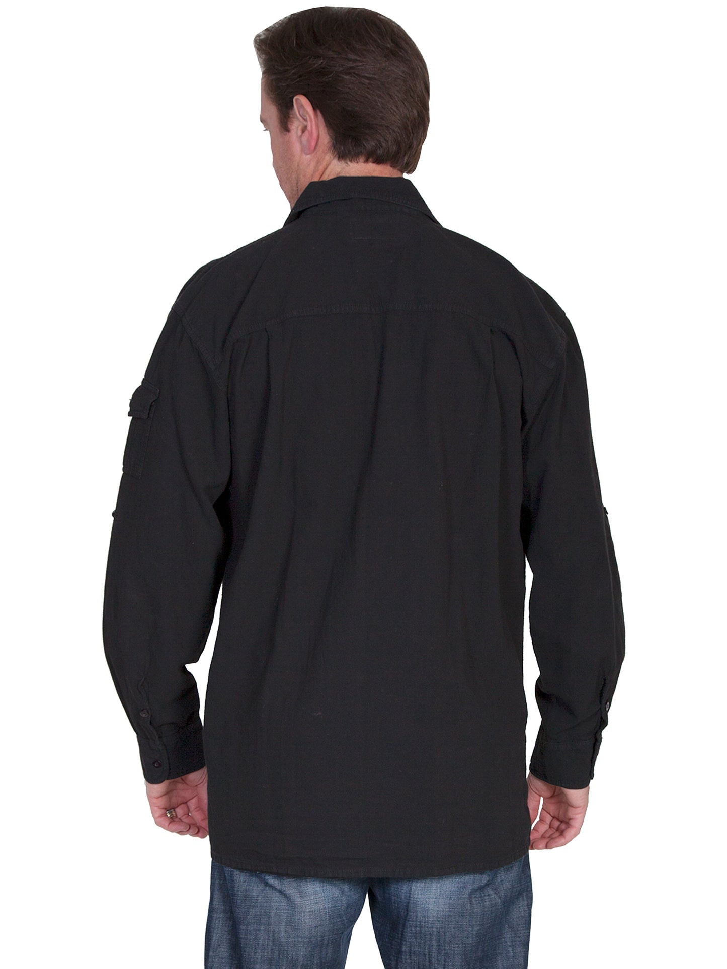 Scully Cantina Men's Gusseted Pocket Shirt in Black