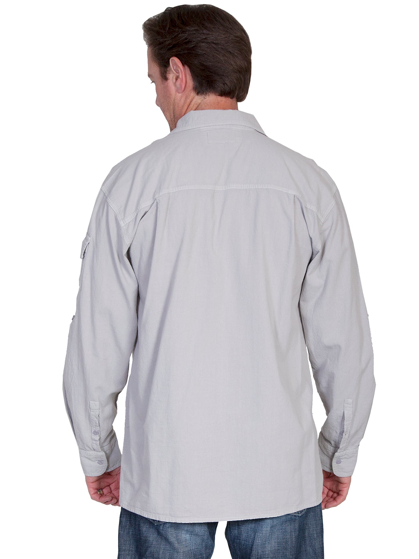 Scully Cantina Men's Gusseted Pocket Shirt in Grey