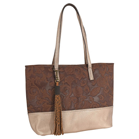 Catchfly Studio Embossed Floral Print Tote