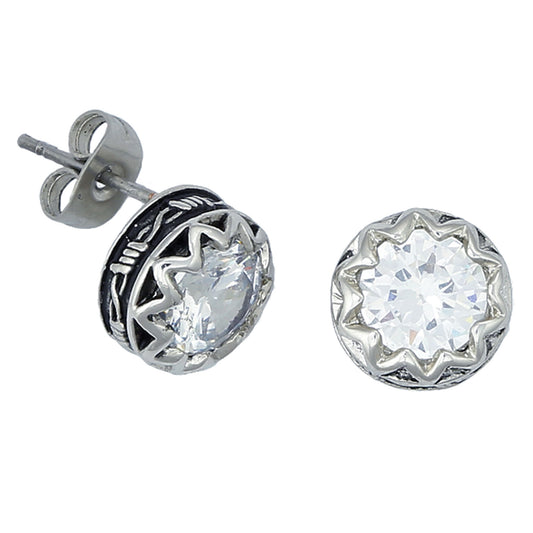 Montana Silversmiths Crystal Barbed Wire Stud Earrings