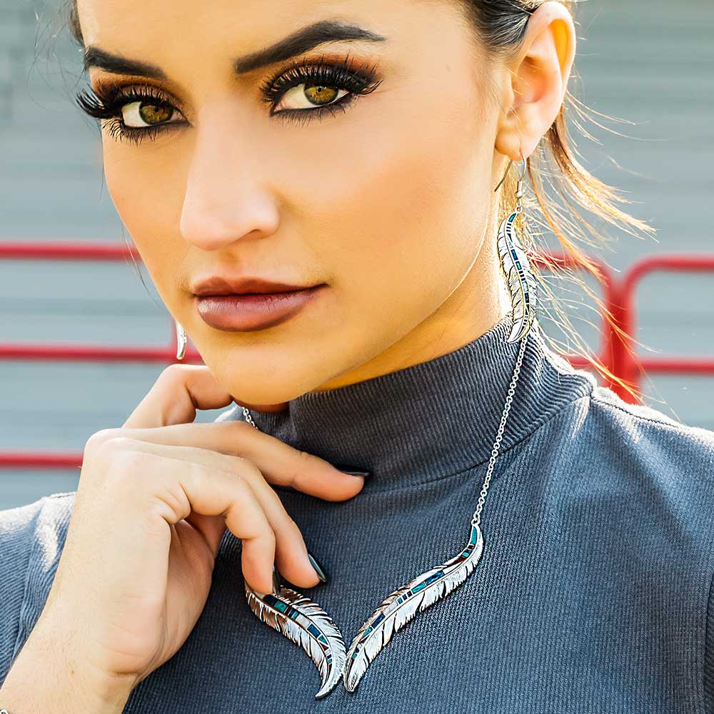 Montana Silversmiths Breaking Trail Feather Necklace