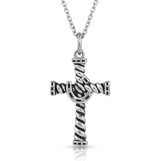 Montana Silversmiths Christian Faith Cross Men's Necklace - Farrier's Faith