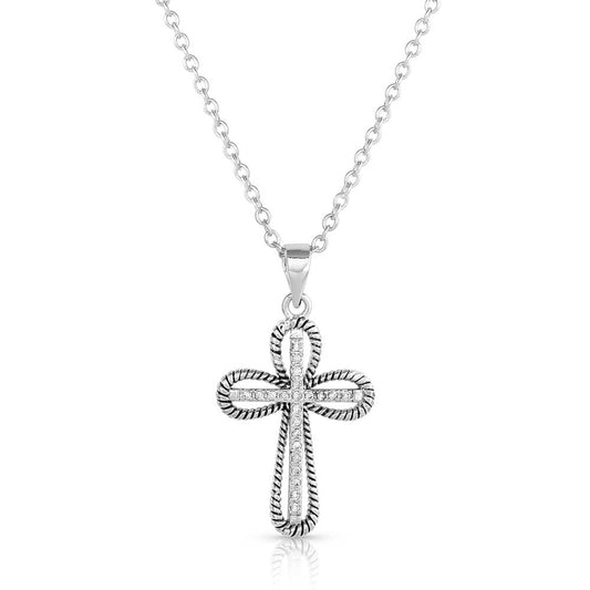 Montana Silversmiths Expressive Faith Crystal Cross Necklace