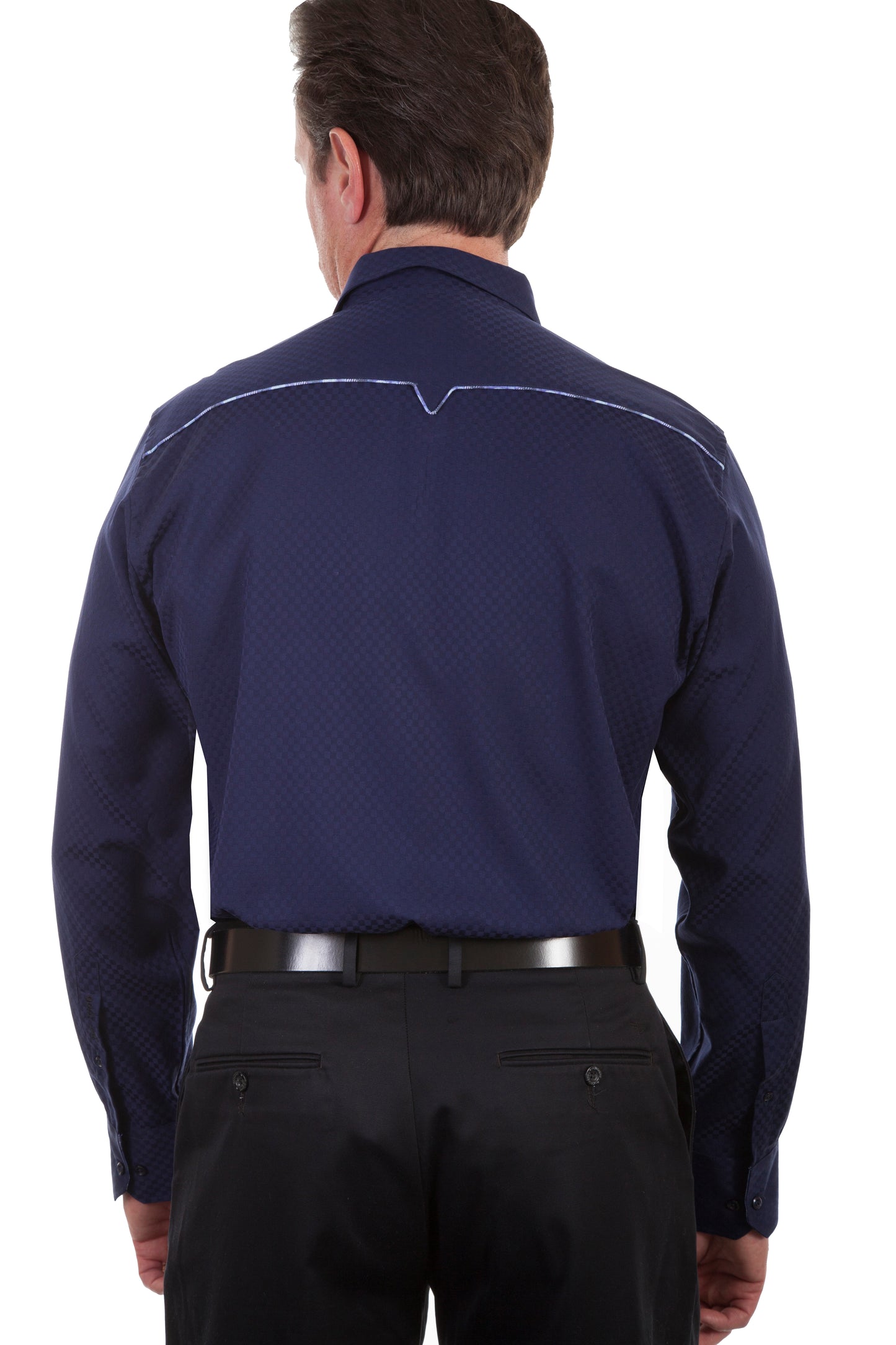 Scully Western Men's Top Shelf Tonal Check Shirt in Ink