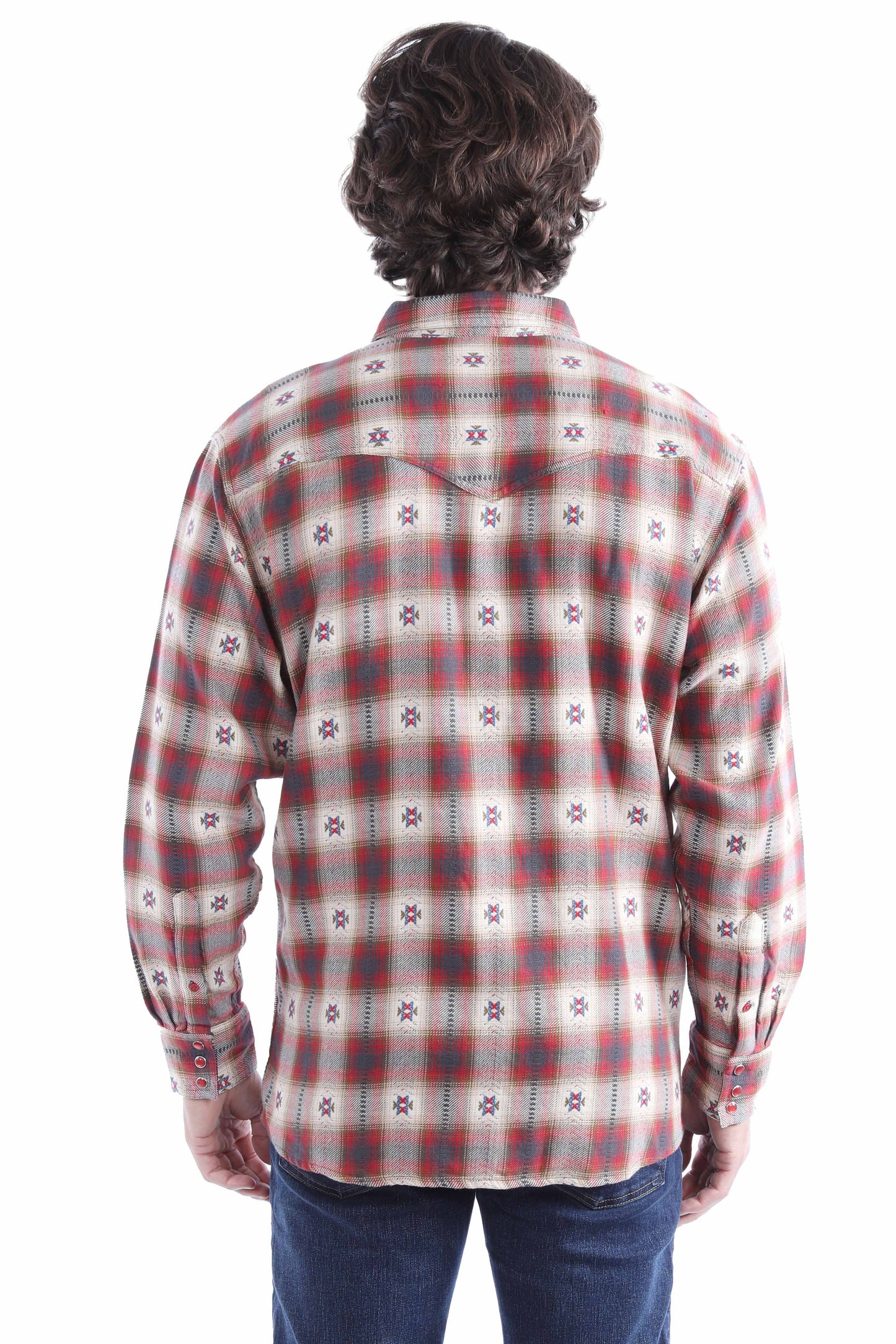 Scully Men's Dobby Yarn Dyed Signature Shirt in Red-Tan