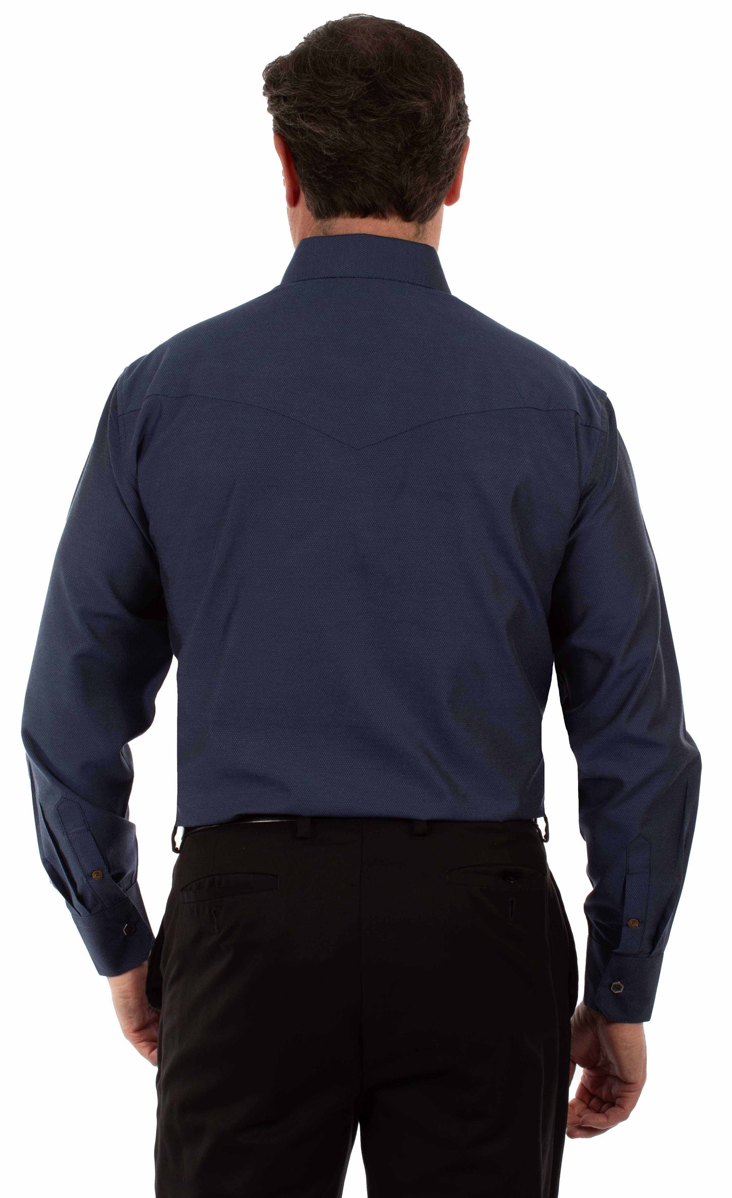 Scully Western Men's Two Tone Dress Shirt in Blue