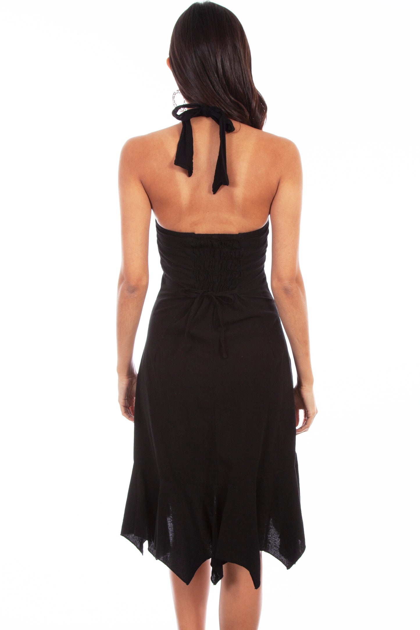Scully Women's Peruvian Cotton Halter Midi Dress in Black