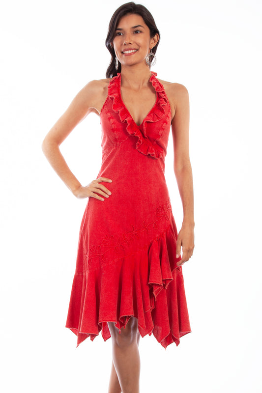 Scully Women's Peruvian Cotton Halter Midi Dress in Brick