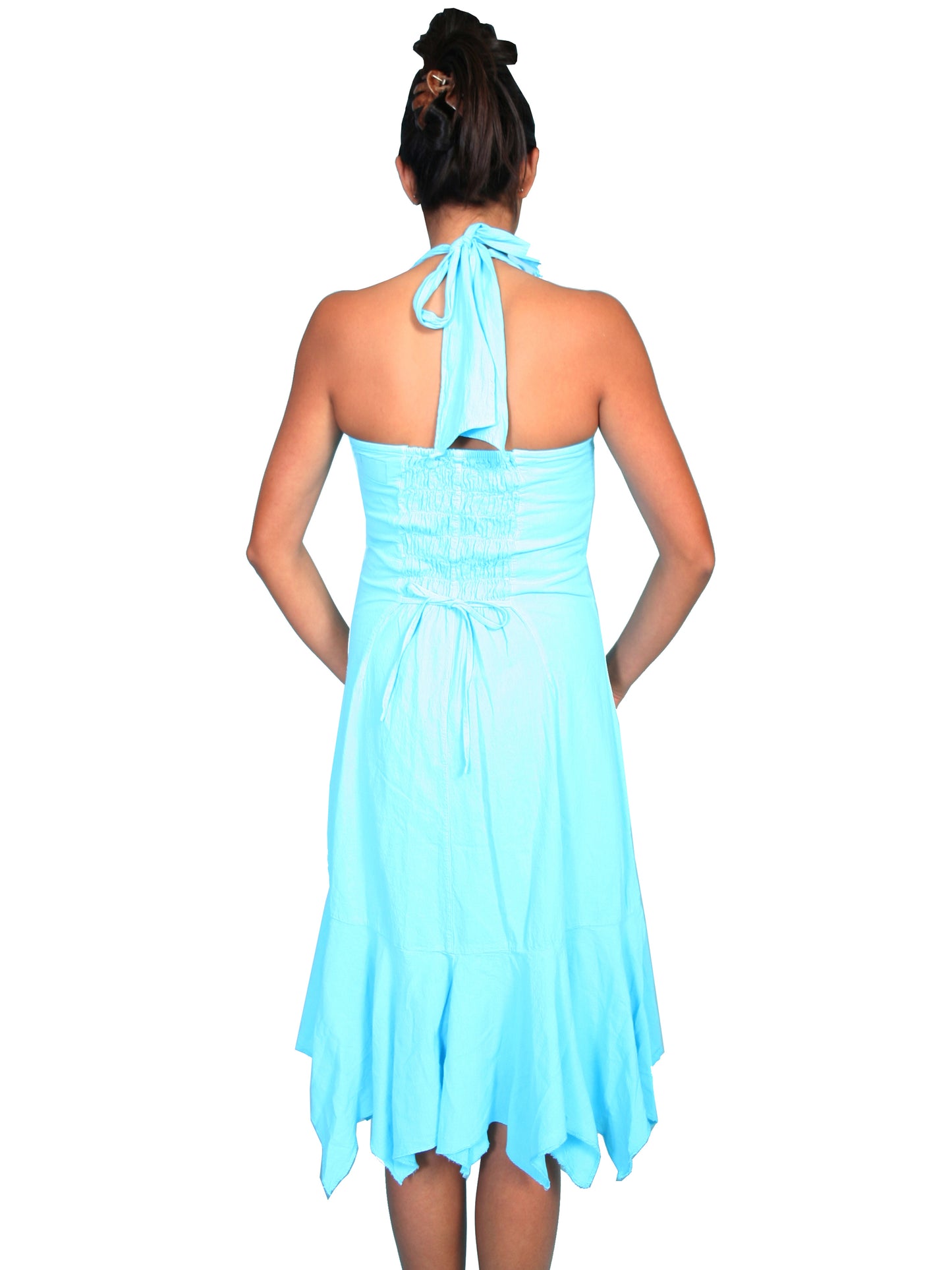Scully Women's Peruvian Cotton Halter Midi Dress in Turquoise