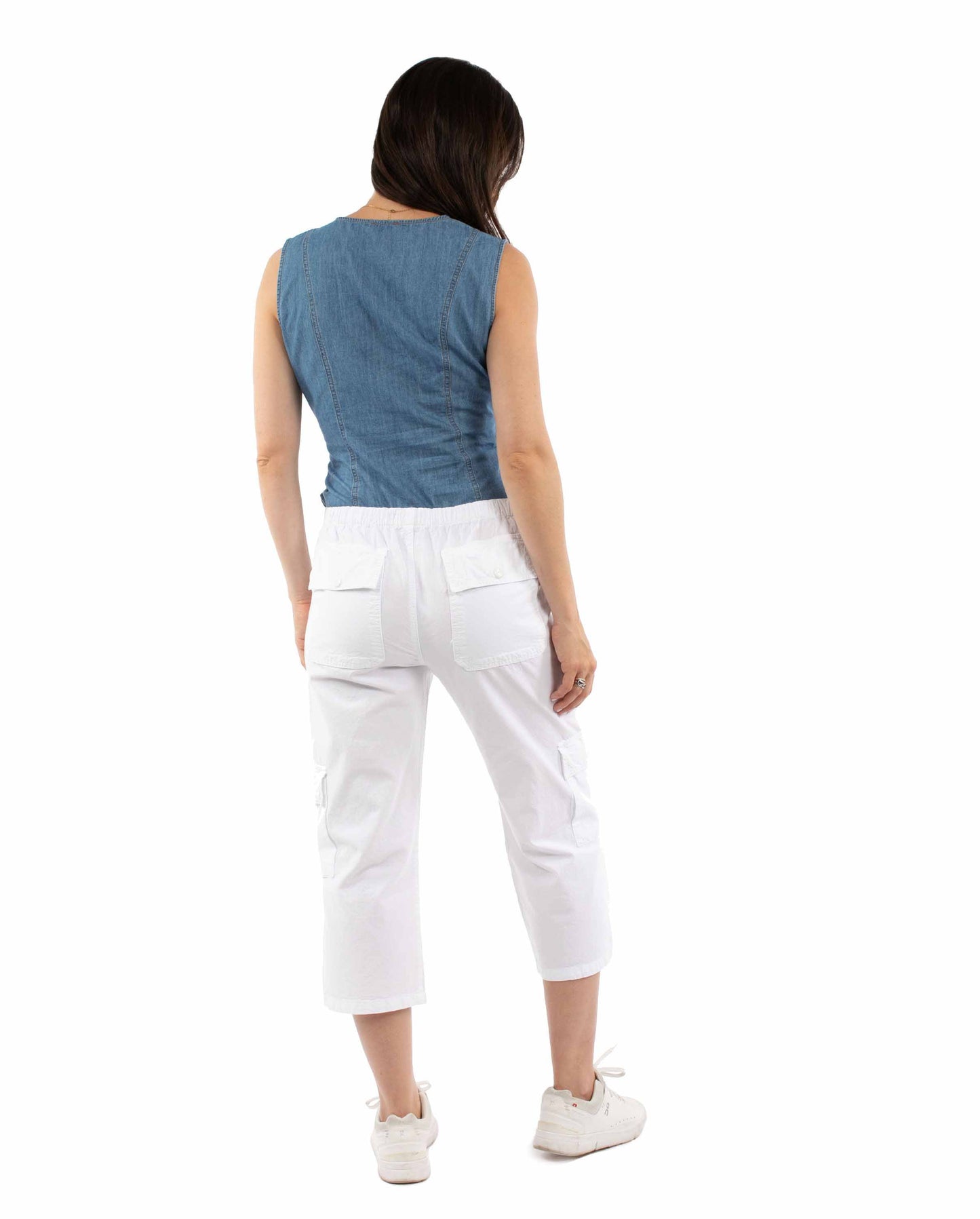 Scully Women's Capri Pant with Front Pockets in White