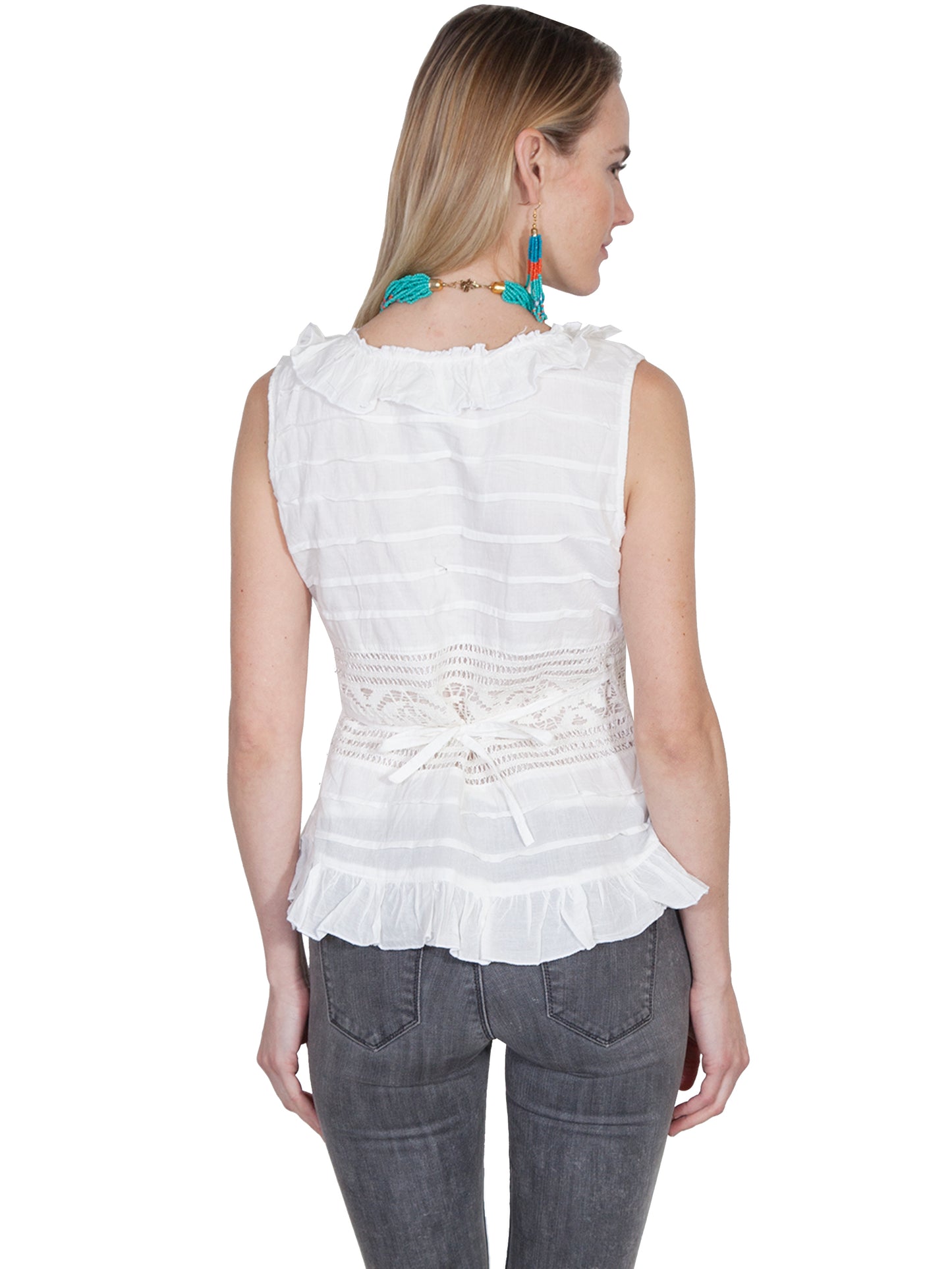 Scully Women's Crocheted Sleeveless Camisole Top in Ivory