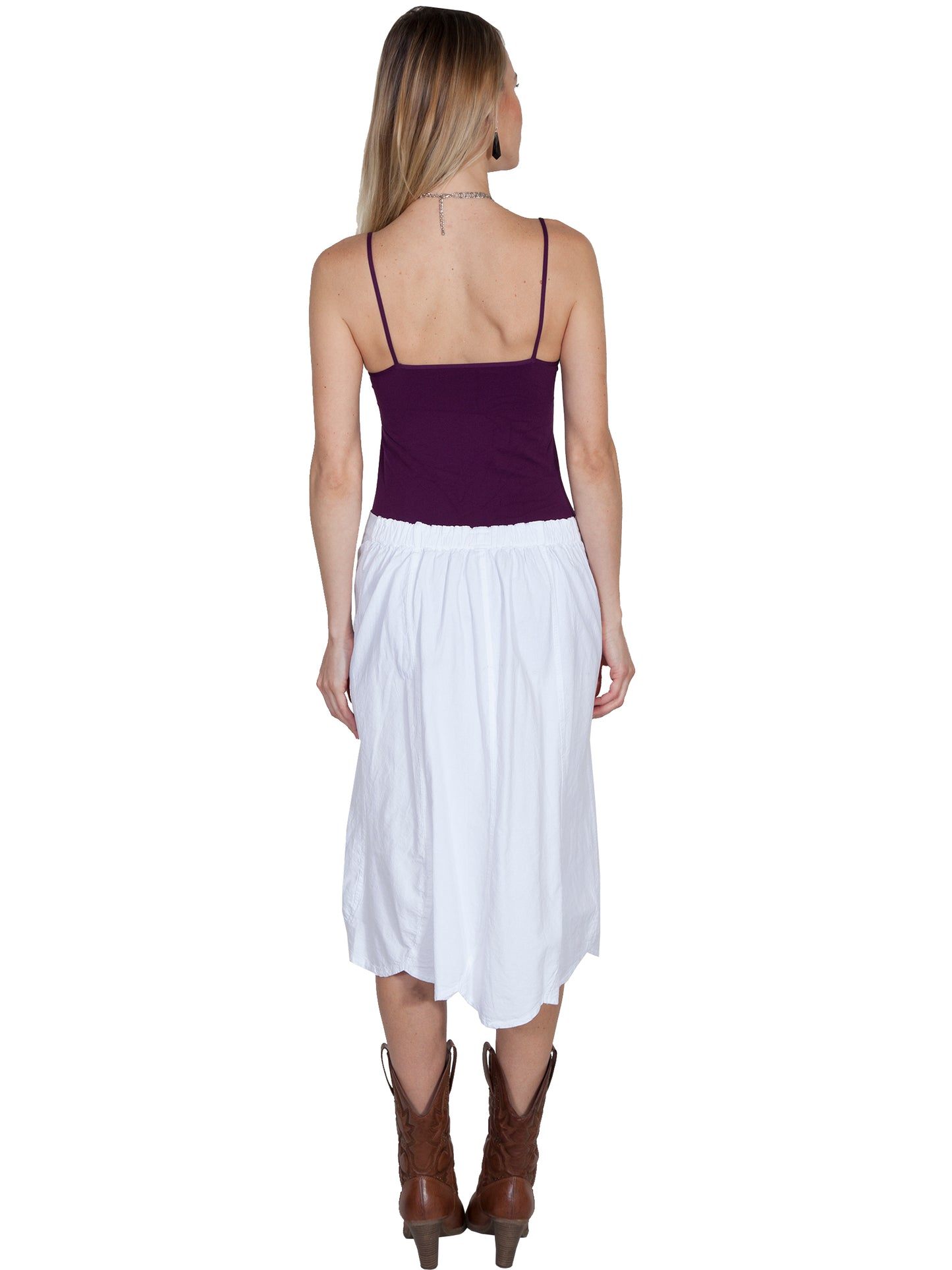 Scully Women's Tie Front Skirt Elastic Waist in White