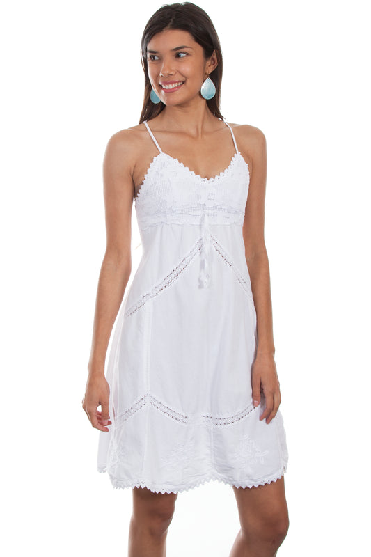 Scully Cantina Women's Spaghetti Strap Crochet Dress in White Dress