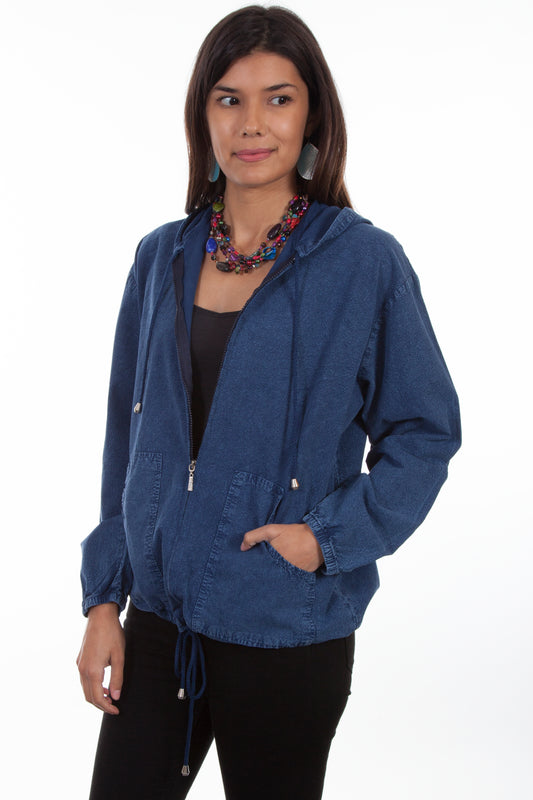 Scully Women's Zip Front Hoodie in Dark Blue