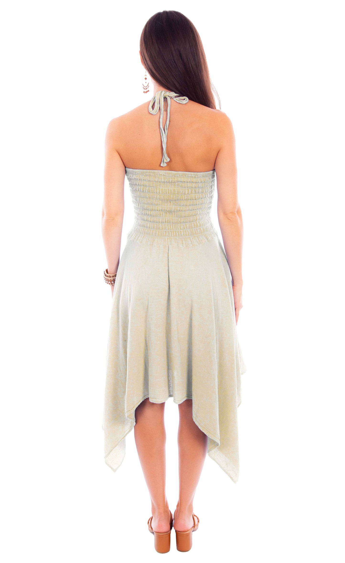 Scully Western Women's Crochet Halter Dress in Vanilla
