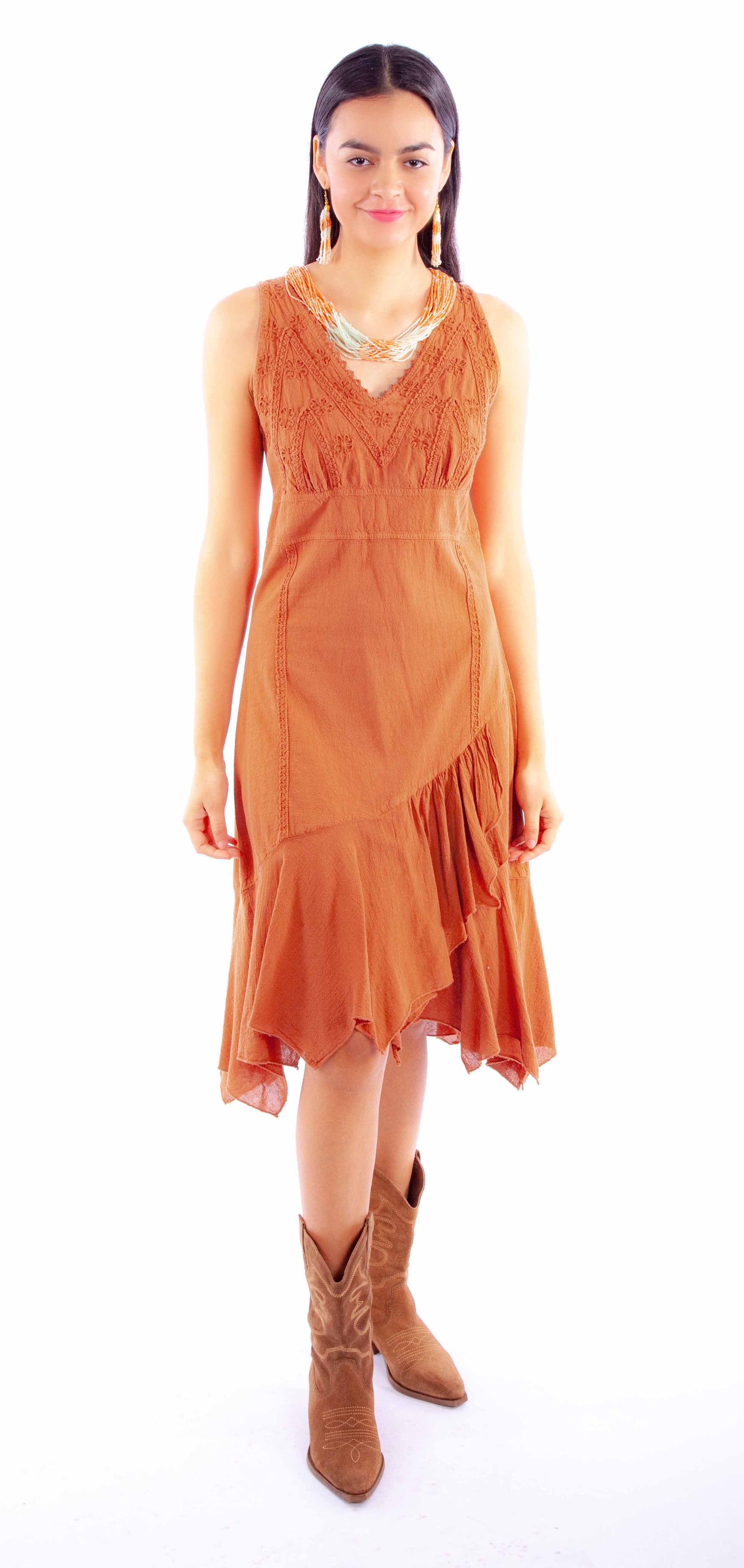 Scully Western Women's Sleeveless Dress in Ginger
